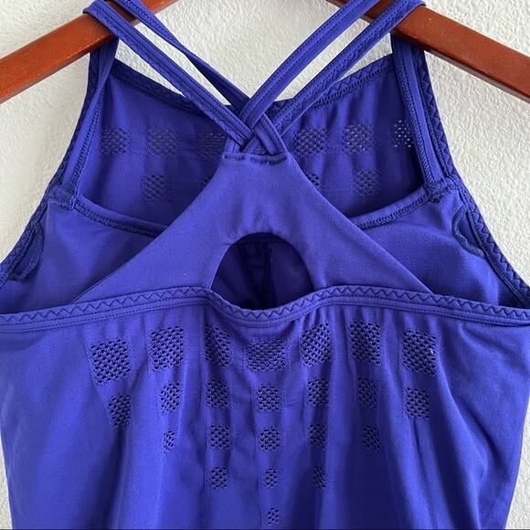 Athleta Namaste Support Tank Blue Stretch Strappy Small Yoga Outdoor Gym Small - Picture 6 of 10